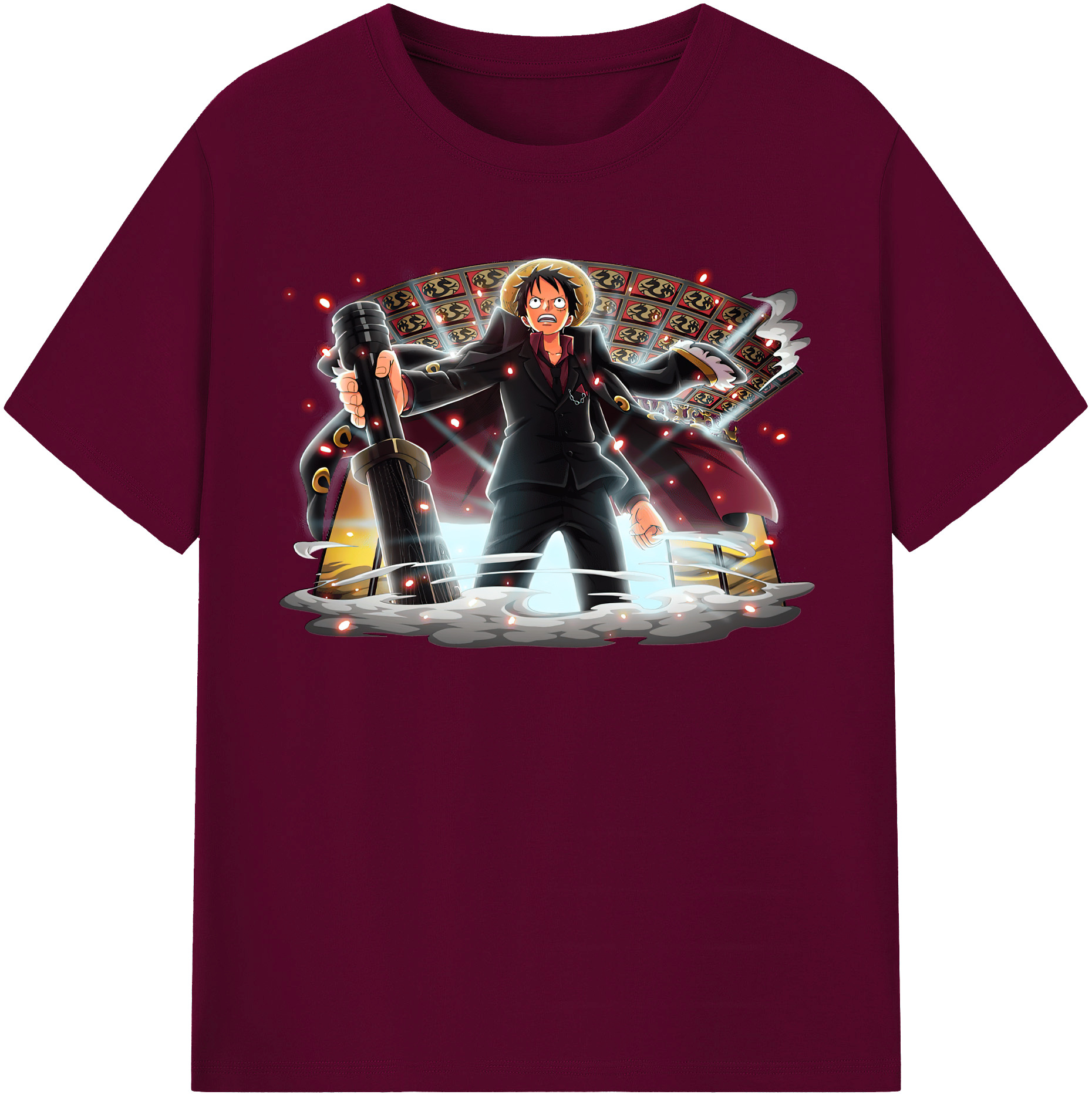 ワンピース モンキー・D・ルフィ ONE PIECE Monkey D. Luffy レディースカジュアルプリントTシャツ（綿100％）